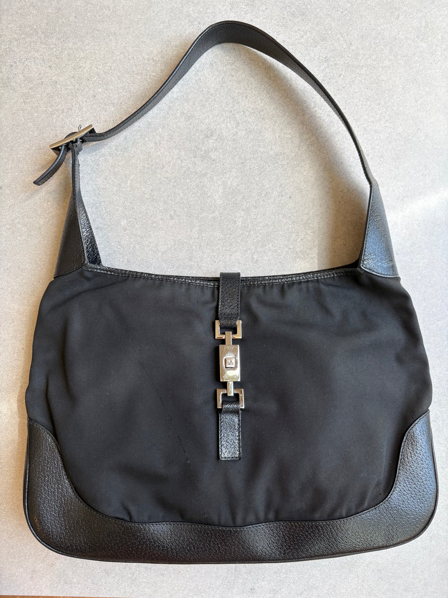 Gucci Black Leather and Material Jackie Bag