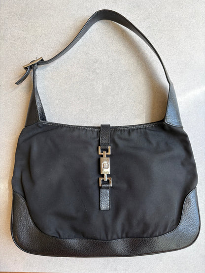 Gucci Black Leather and Material Jackie Bag