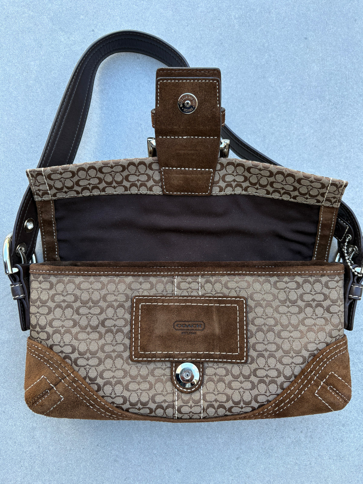Coach Soho Brown Signature Monogram Shoulder Bag