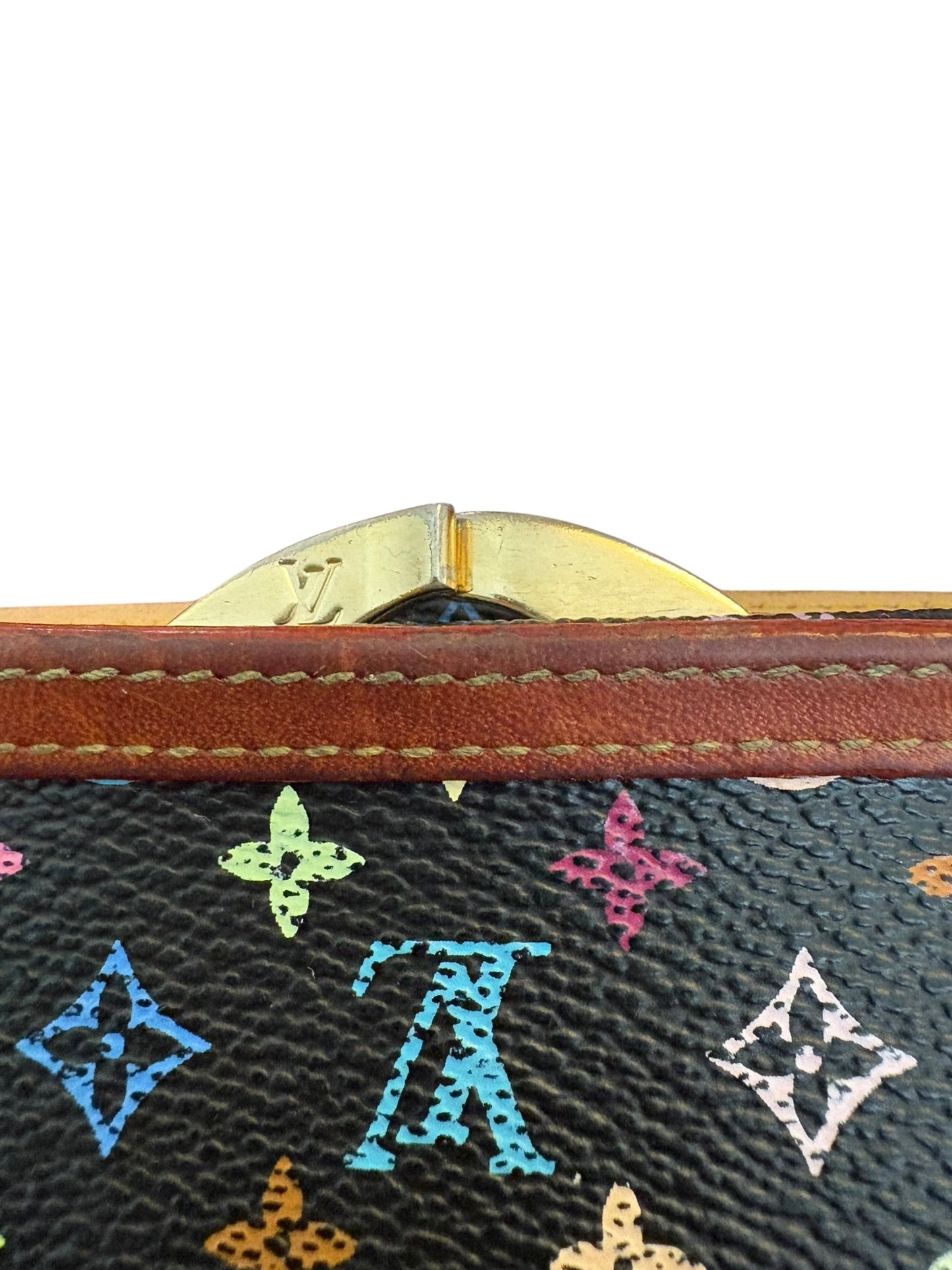 Louis Vuitton x Takashi Murakami Black Viennois wallet