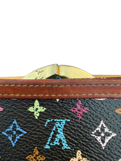 Louis Vuitton x Takashi Murakami Black Viennois wallet