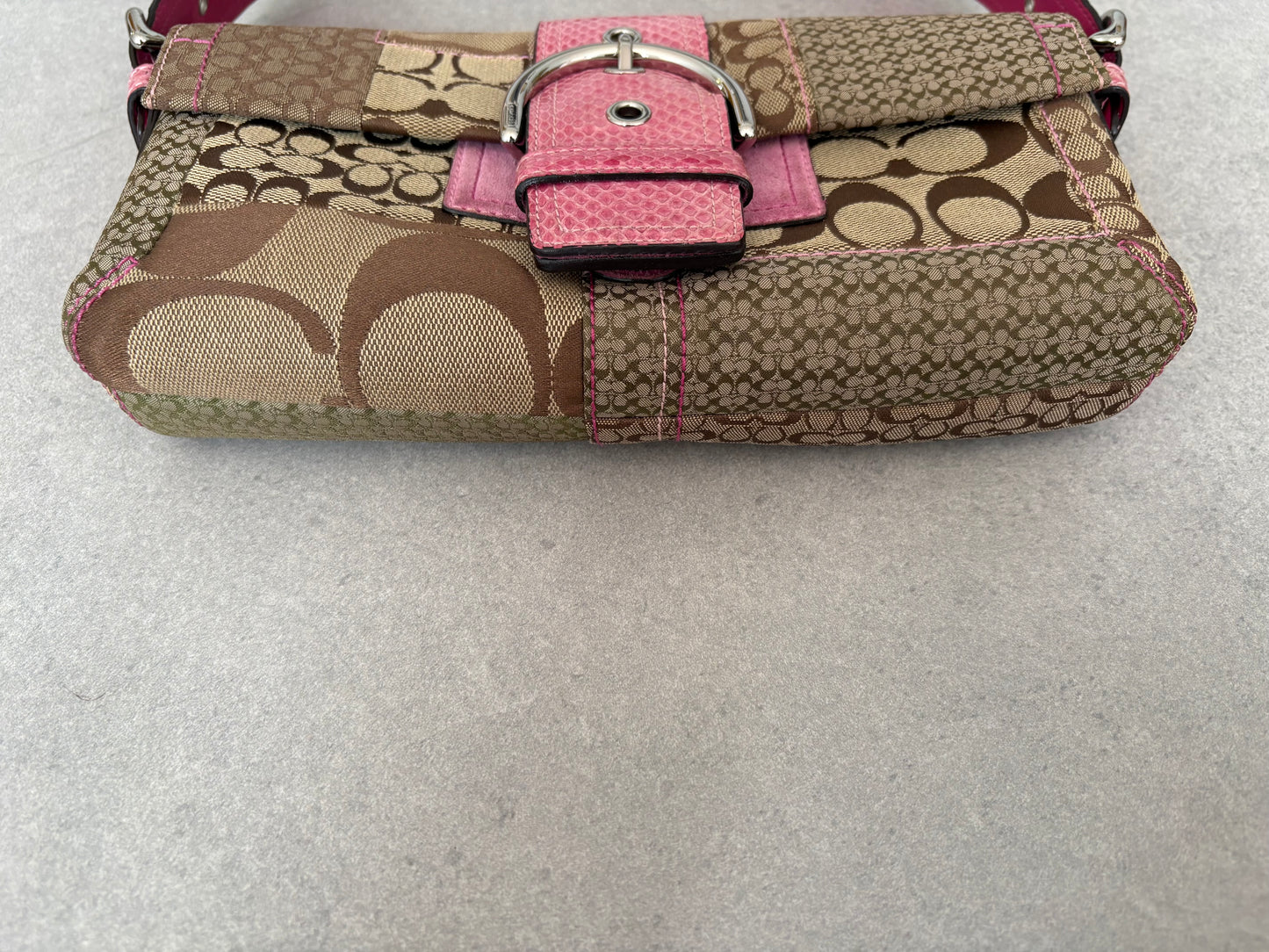 Coach Exotics Soho Patchwork with Pink Snakeskin Shoulder Bag