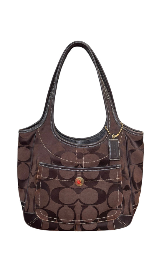 Coach Brown Signature Ergo Shoulder Bag