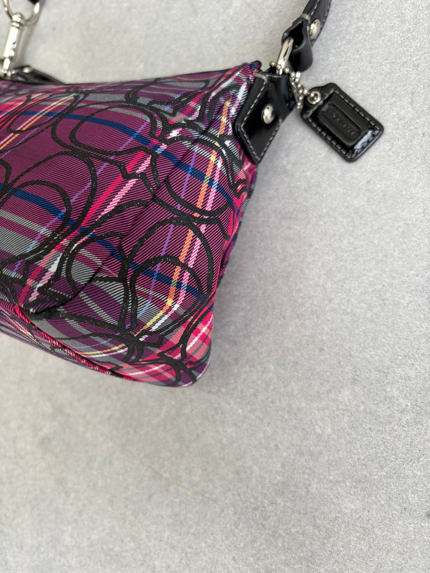 Coach Poppy Tartan Shoulder Bag