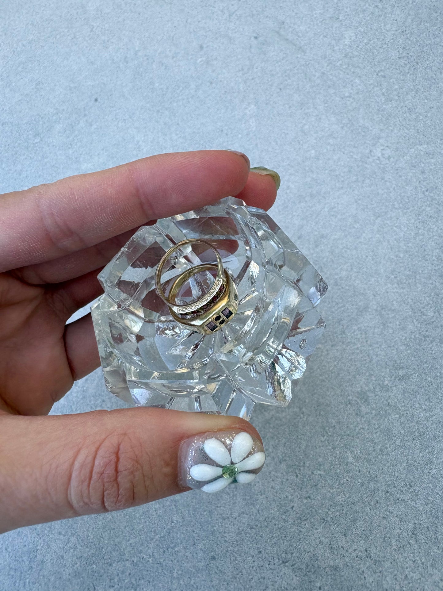 Vintage Prism Cut Glass Jewellery Dish