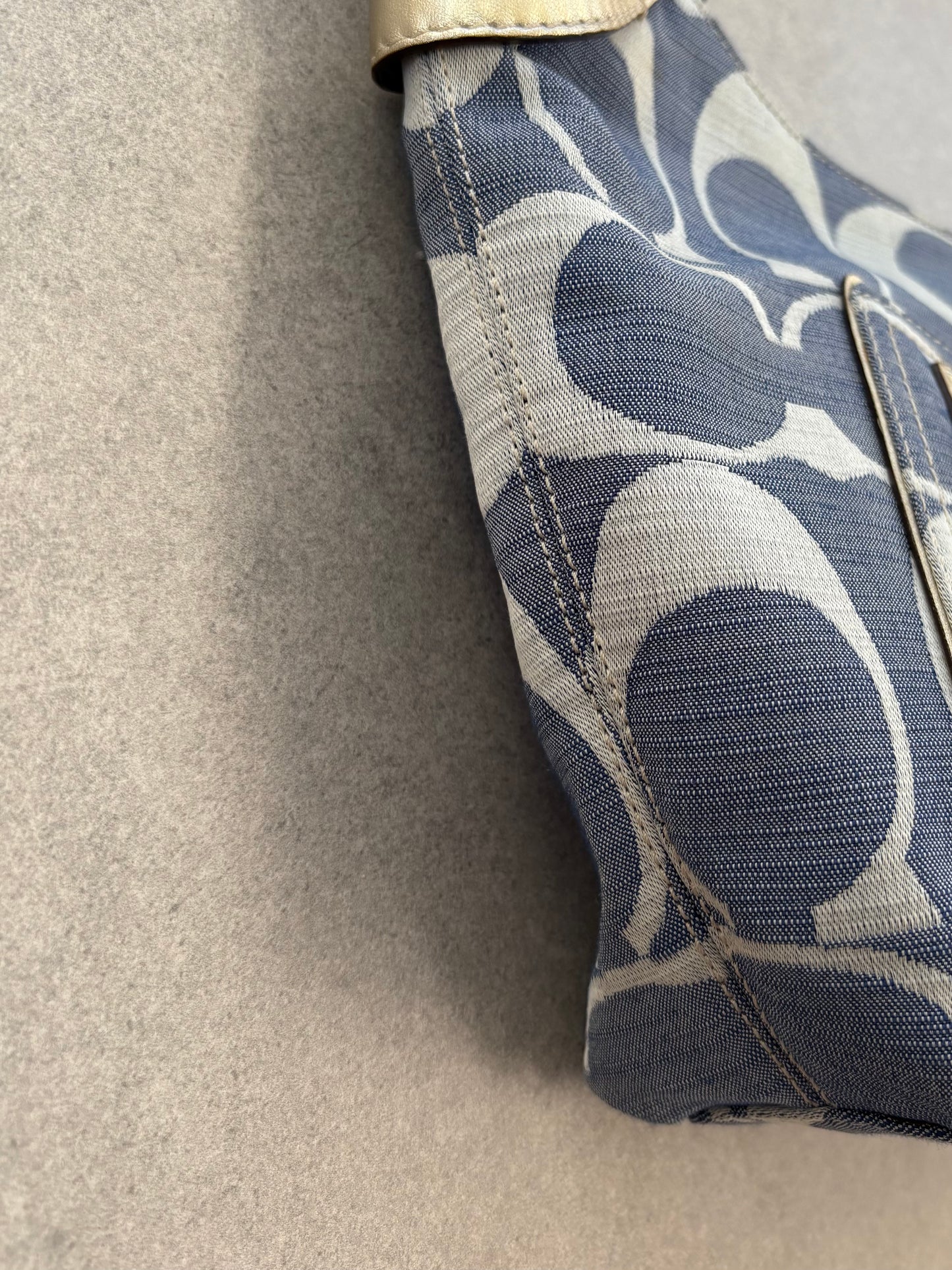 Coach Blue Monogram Shoulder Bag