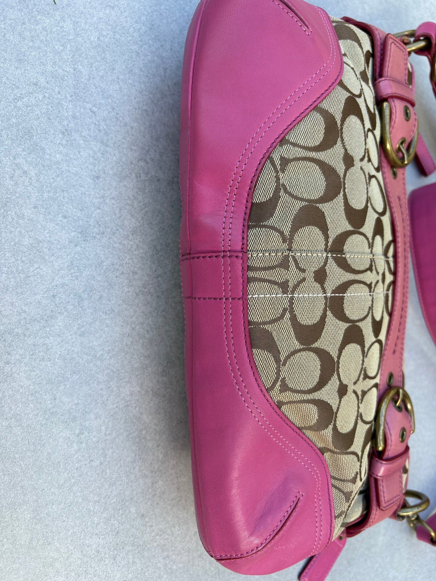 Coach Pink Signature Monogram Bag