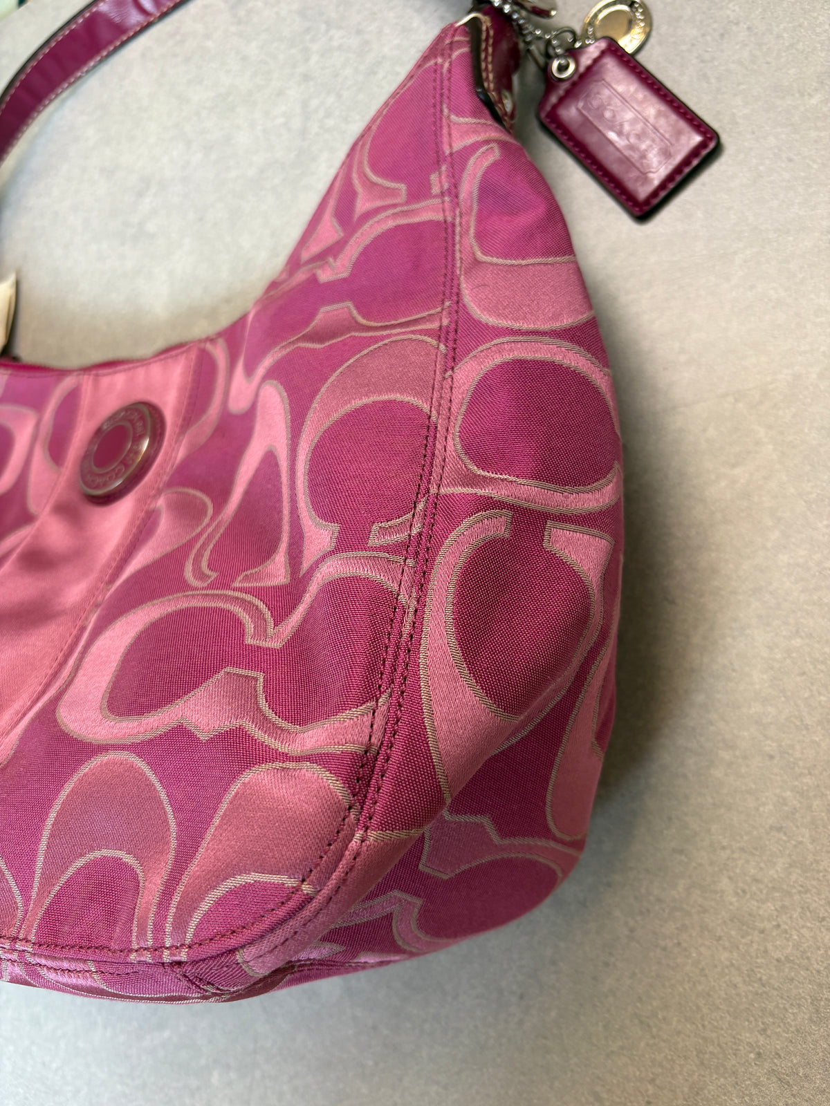 Coach Pink Monogram Shoulder Bag Two-way