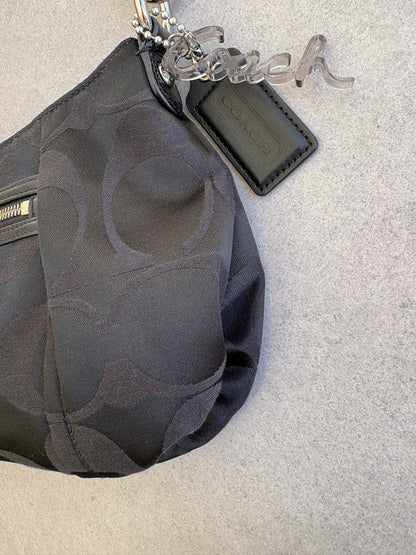 Coach Poppy Black Monogram Shoulder Bag