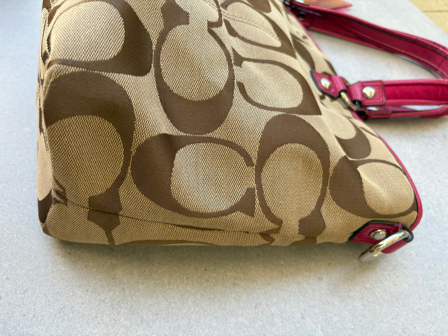 Coach Brown and Pink Tote Bag