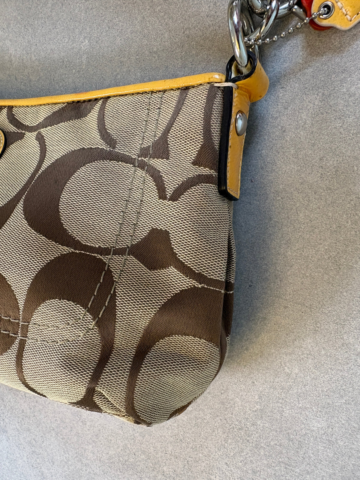 Coach Beige Monogram Shoulder Bag