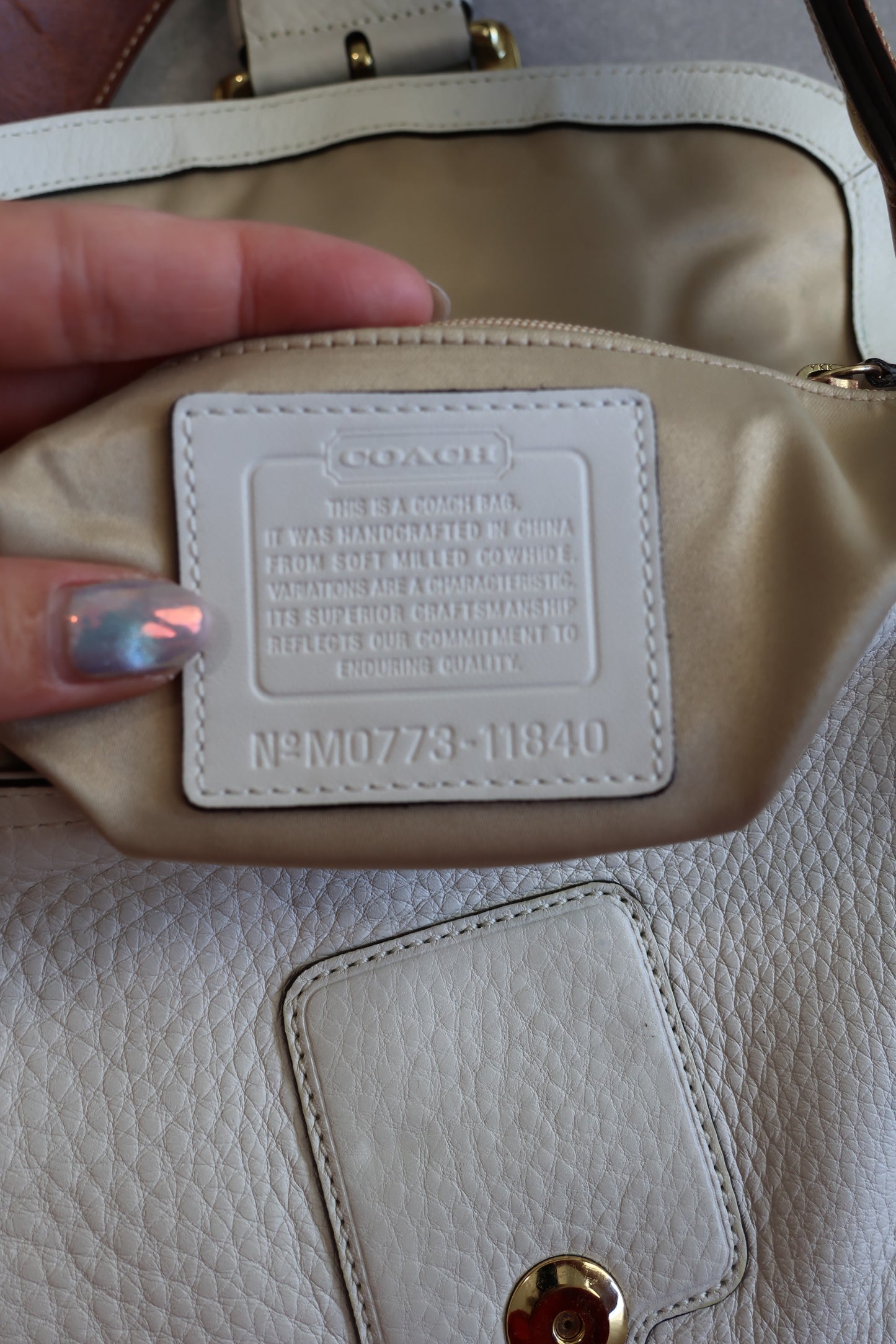 Coach Soho Cream and Brown Leather Shoulder Bag