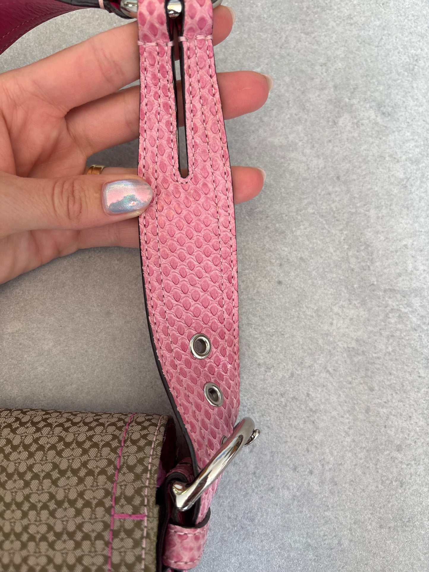 Coach Exotics Soho Patchwork with Pink Snakeskin Shoulder Bag