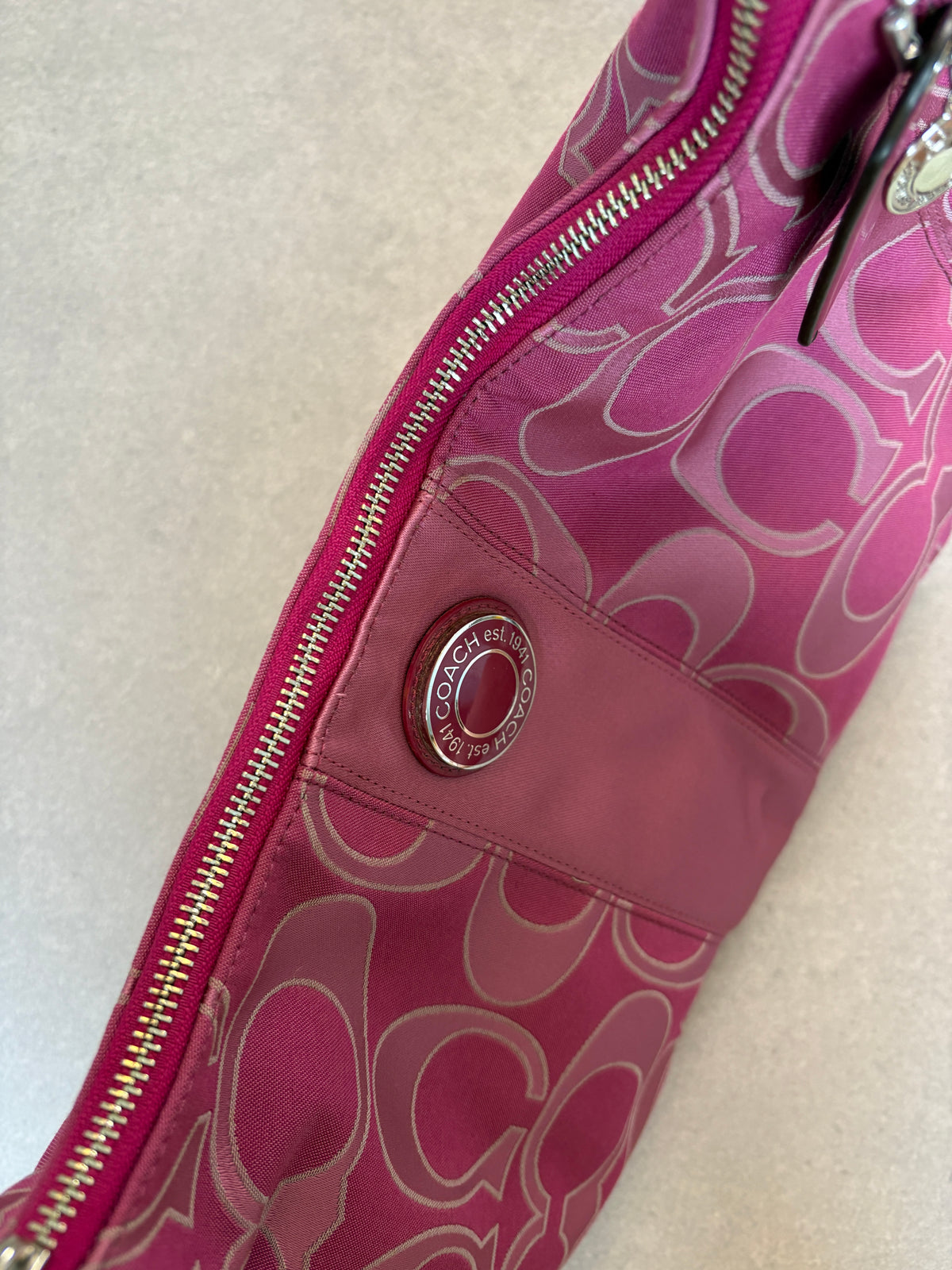 Coach Pink Monogram Shoulder Bag Two-way
