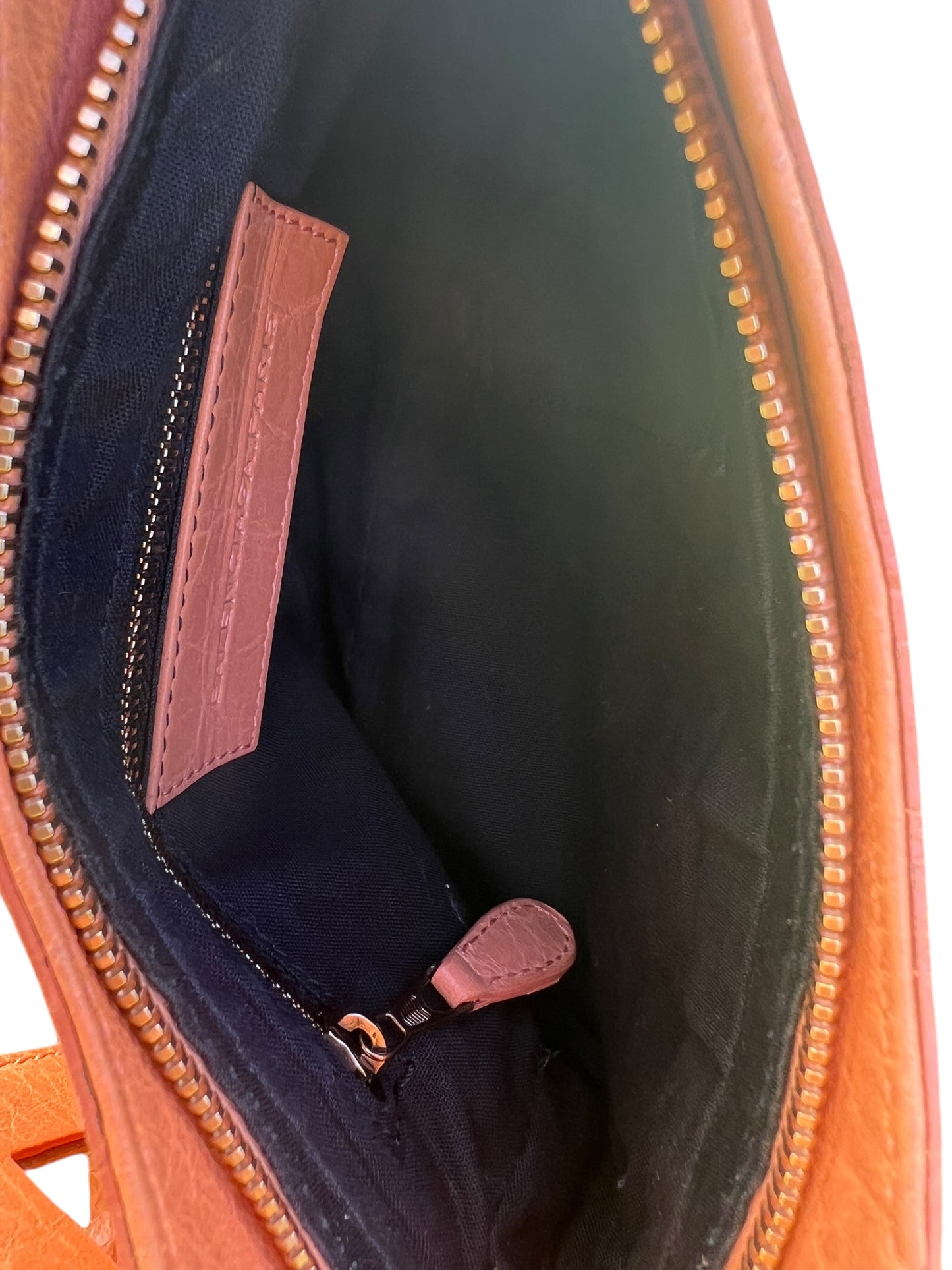 Balenciaga Orange Leather City Hip Crossbody Bag 2000s