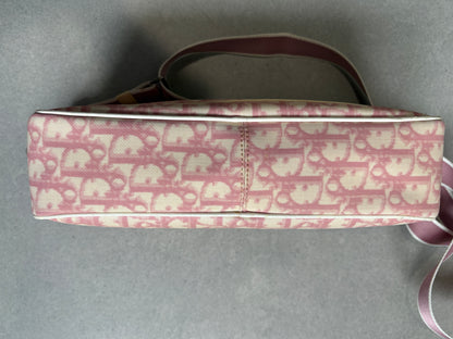 Christian Dior 2000s Pink Trotter Monogram Shoulder Bag