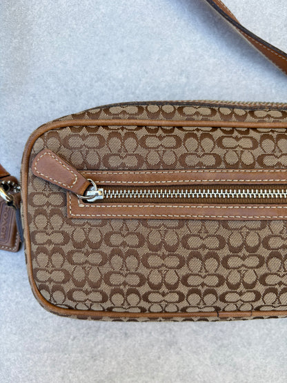 Coach Brown Canvas Signature Crossbody Bag
