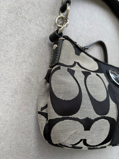 Coach Poppy Monogram Black Shoulder Bag