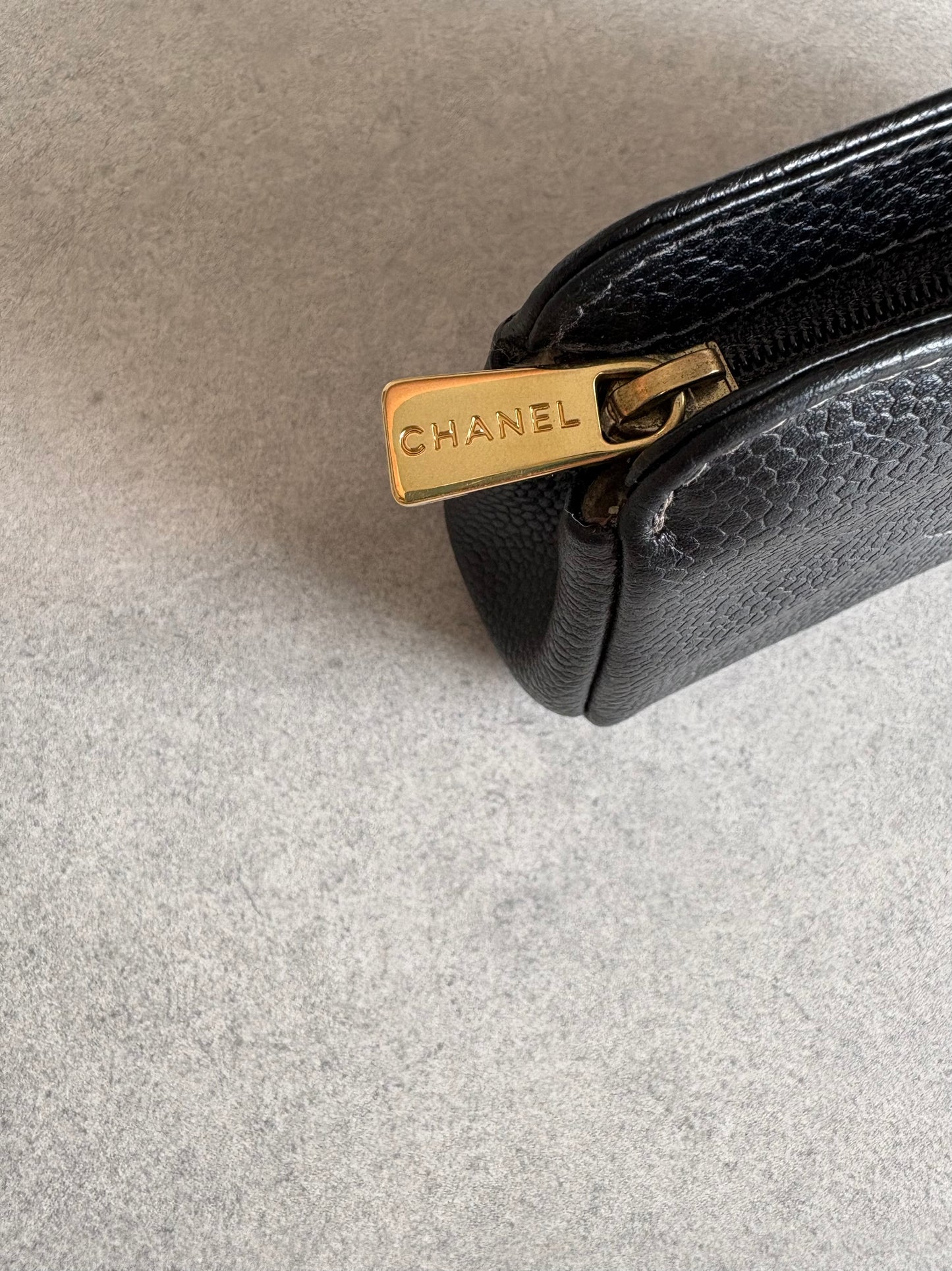 Chanel Black Cavier Leather with Gold Hardware