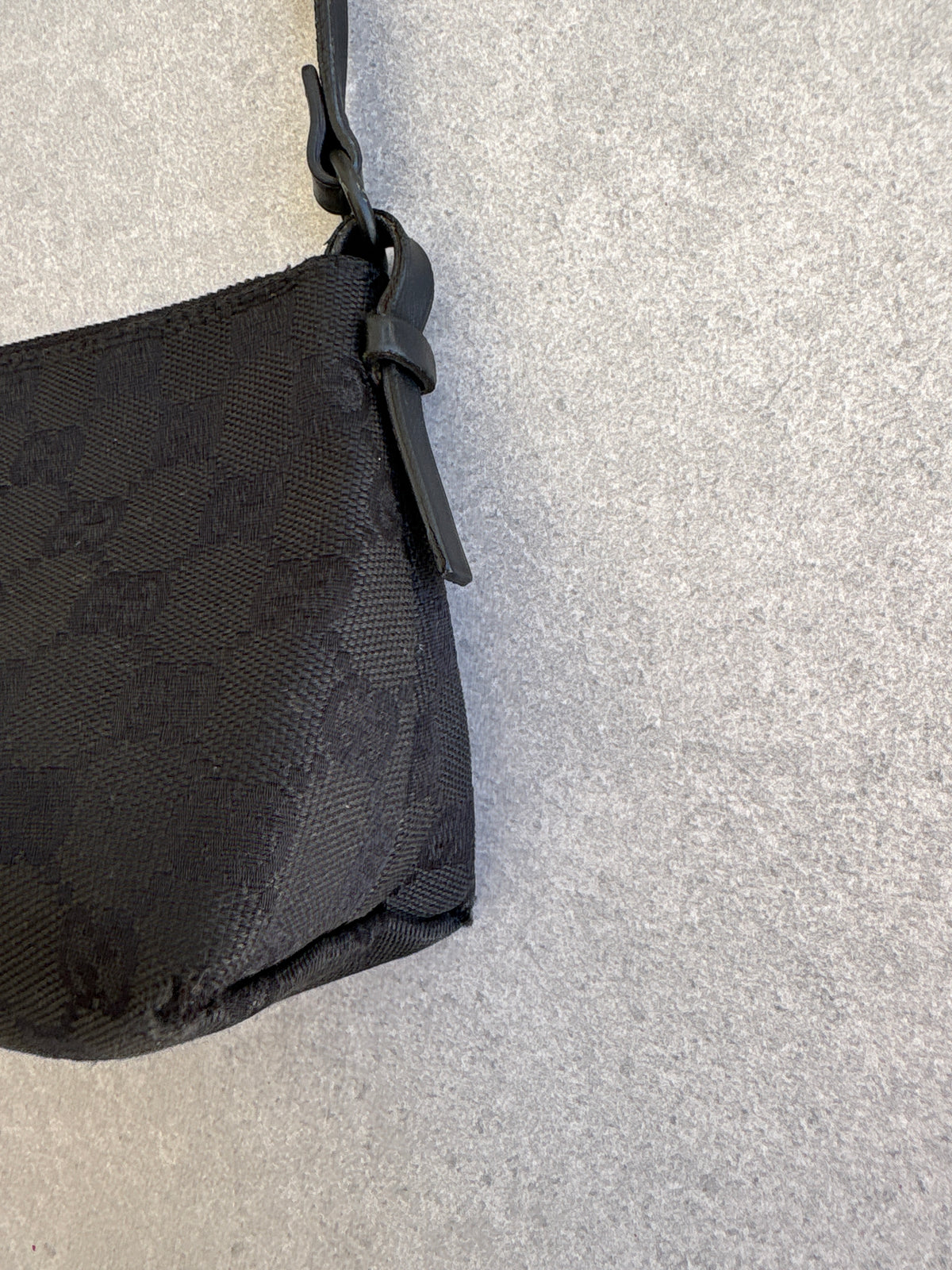 Gucci Black GG Canvas and Leather Pochette
