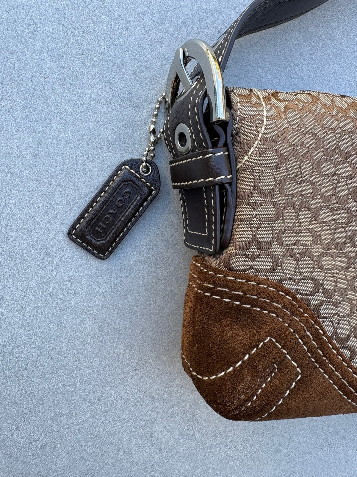 Coach Soho Brown Signature Monogram Shoulder Bag
