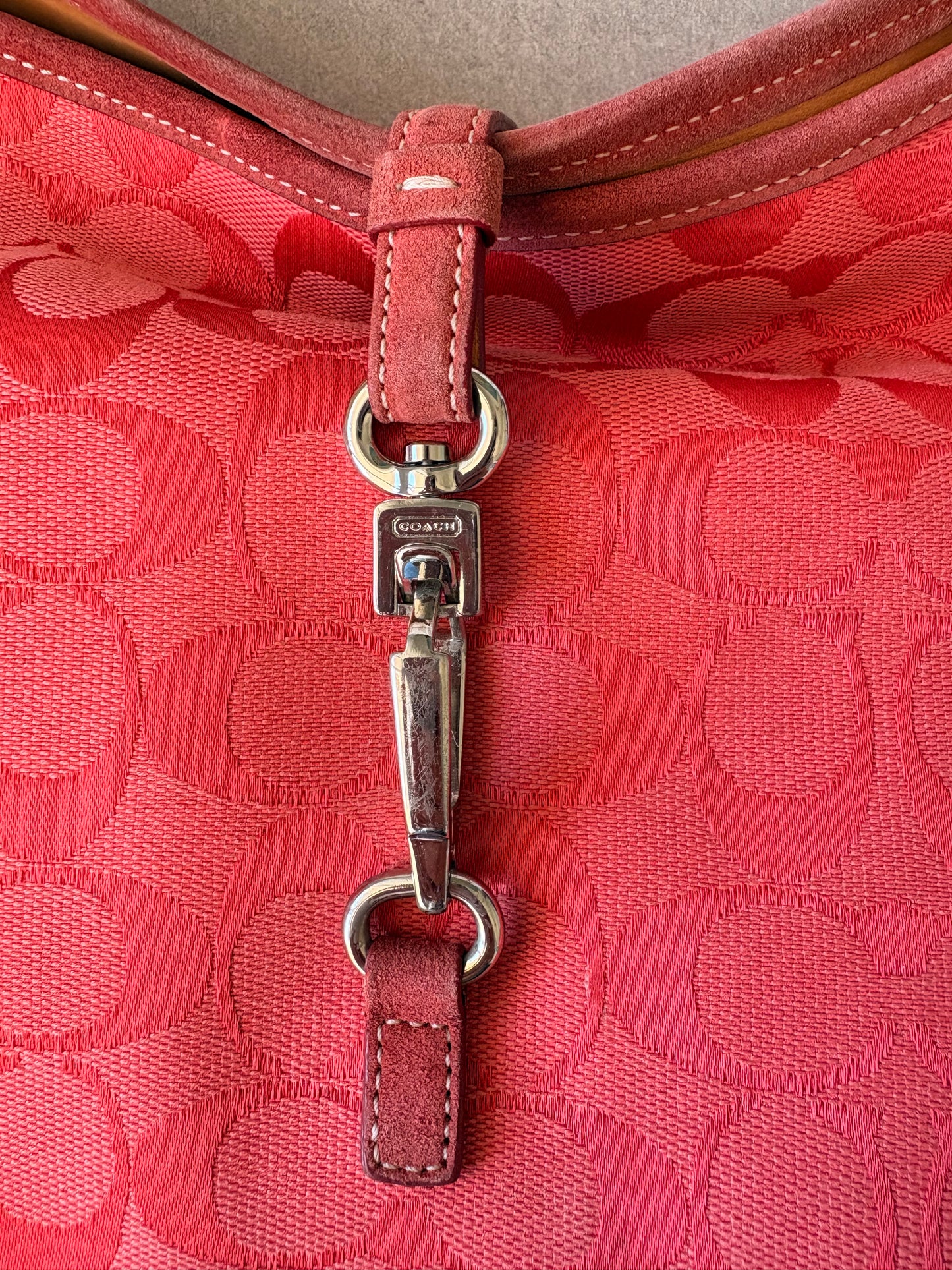 Coach Soft Clip Hobo Bag Red