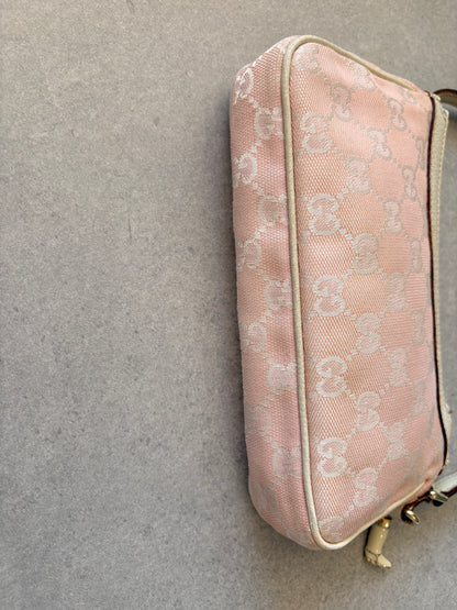 Gucci Pink GG Canvas & Leather Abbey Pochette
