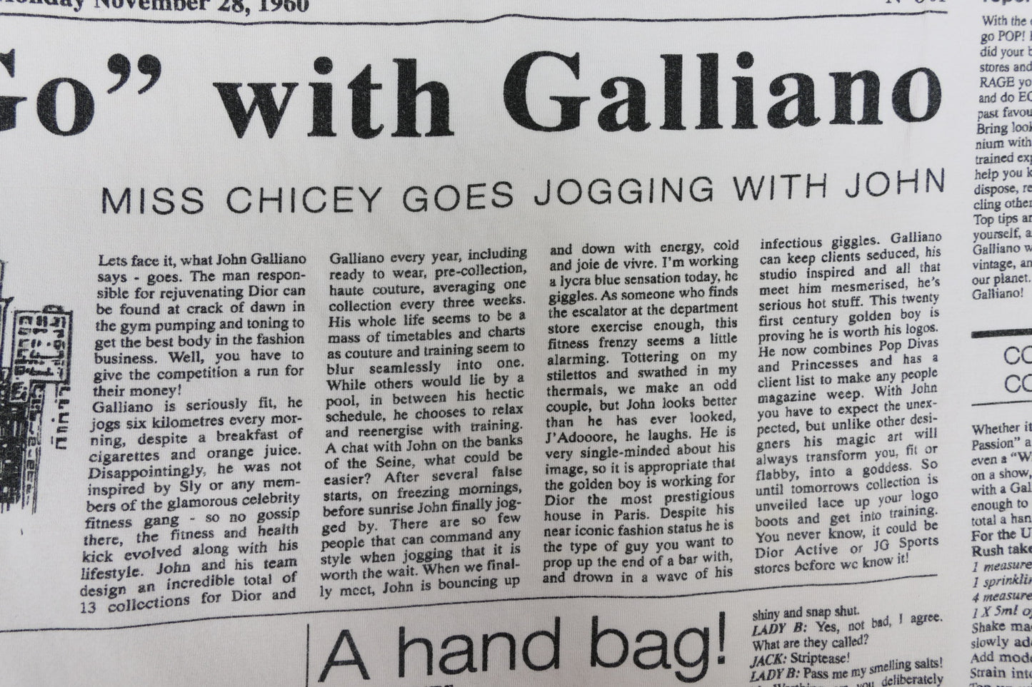 John Galliano Newspaper Top Size