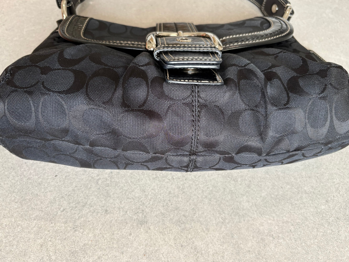 Coach Soho Black Monogram Shoulder Bag