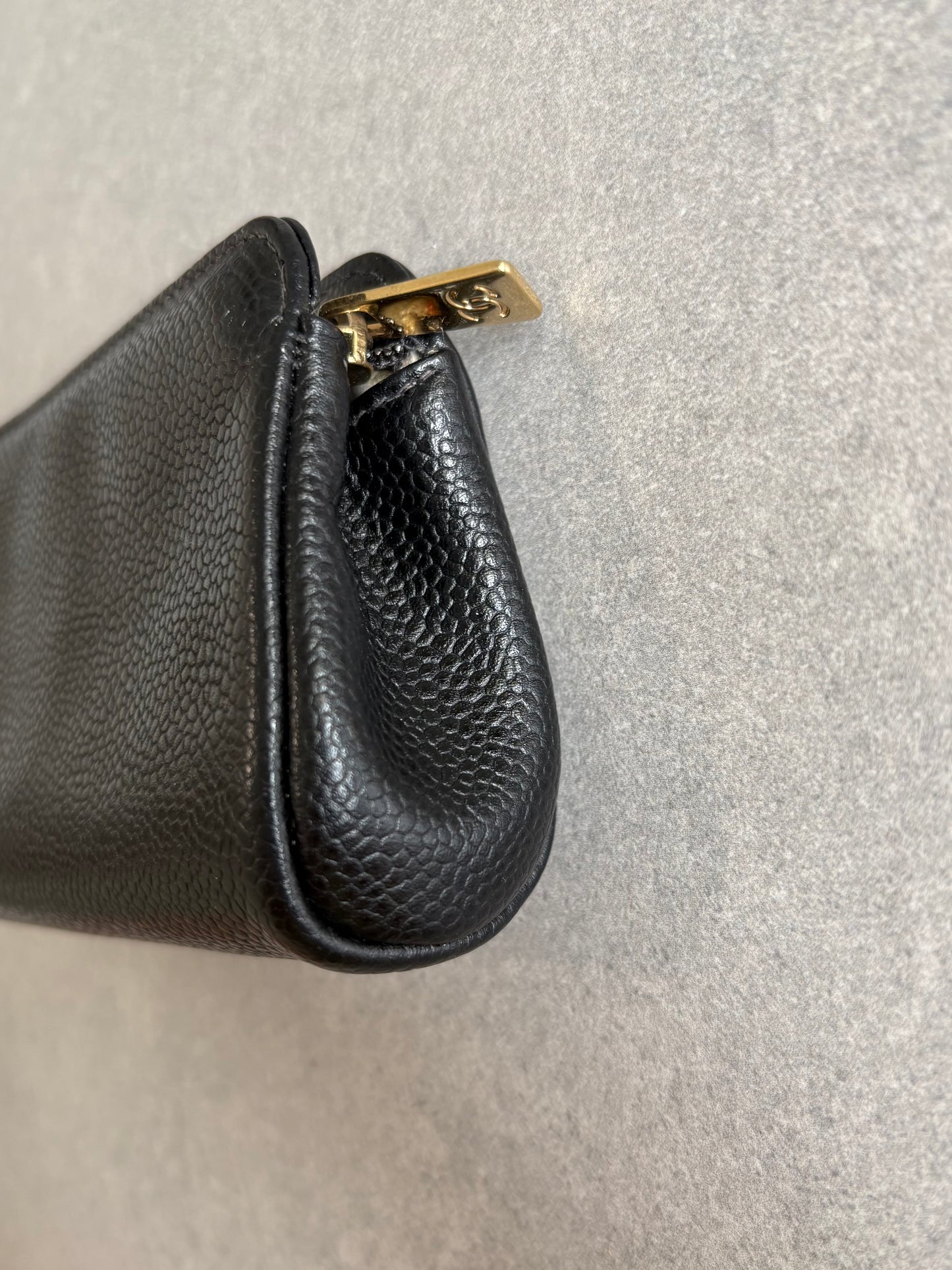 Chanel Black Cavier Leather with Gold Hardware