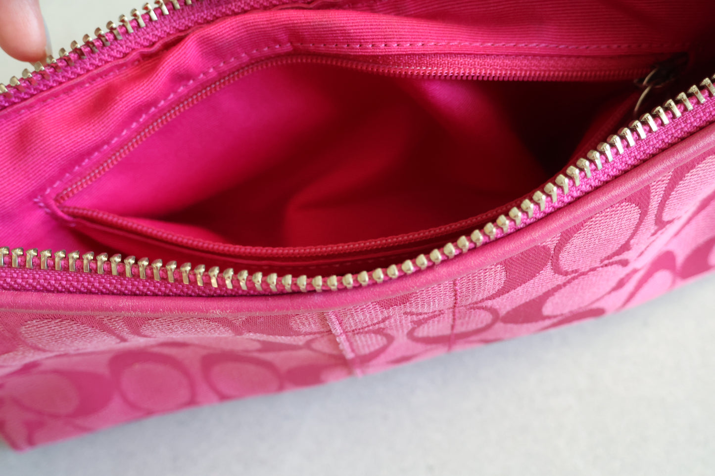 Coach Demi RARE Pink Baguette Shoulder Bag