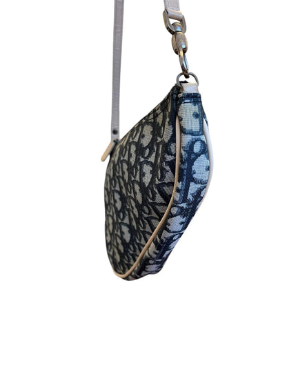 Christian Dior Blue Monogram Saddle Shoulder Bag