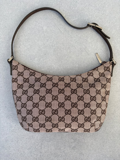 Gucci Brown GG Canvas and Leather Shoulder Bag