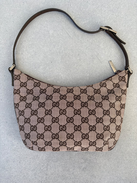 Gucci Brown GG Canvas and Leather Shoulder Bag