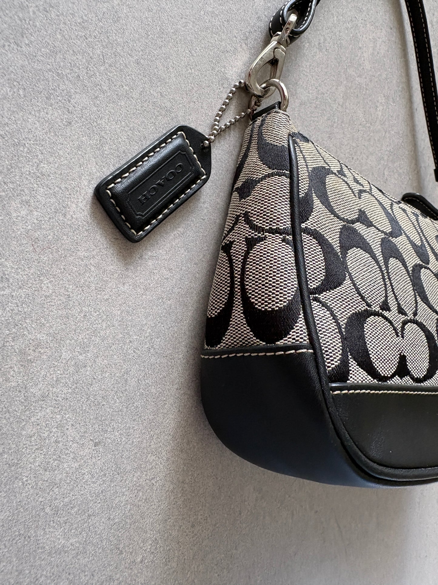 Coach Demi Black and Grey Shoulder Bag