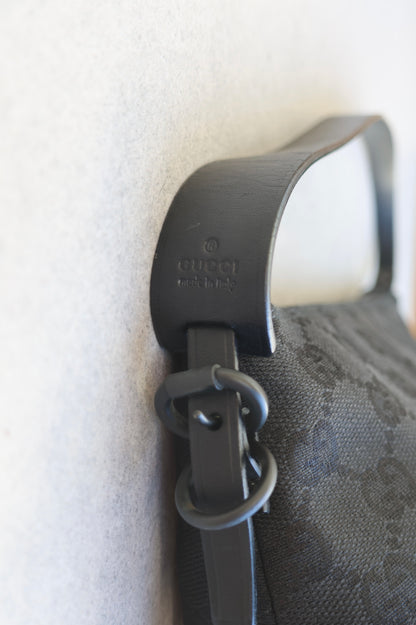 Gucci Black GG Canvas and Leather Pochette