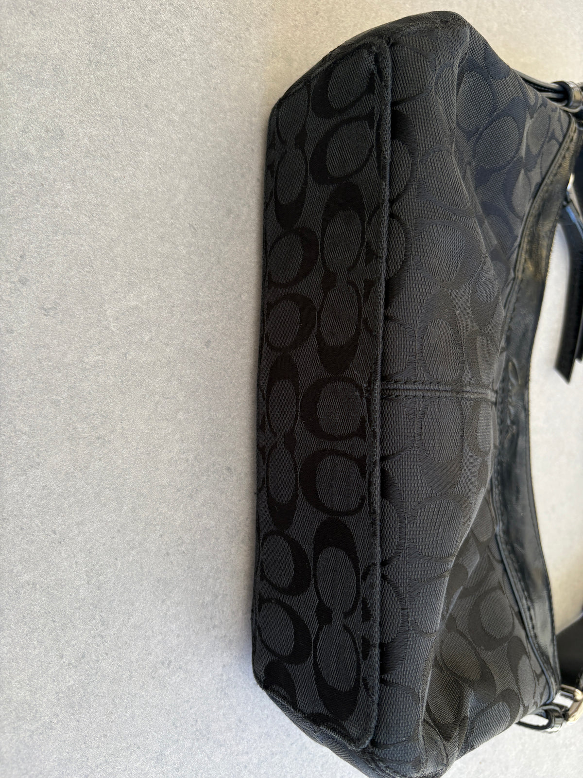Coach Black Crescent Moon Monogram Shoulder Bag