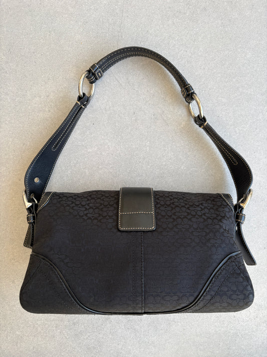 Coach Soho Black Monogram Shoulder Bag
