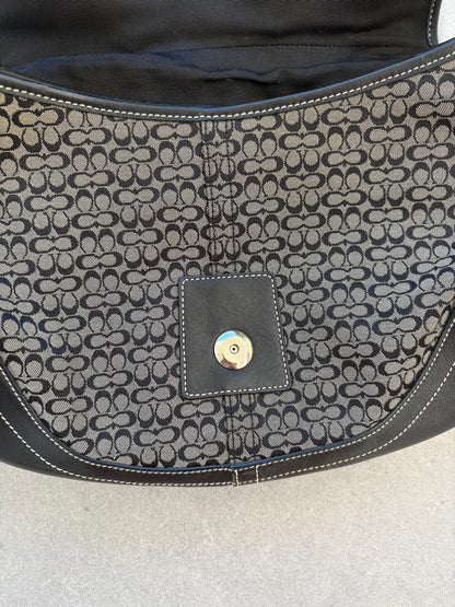 Coach Soho Black and Grey Monogram Shoulder Bag