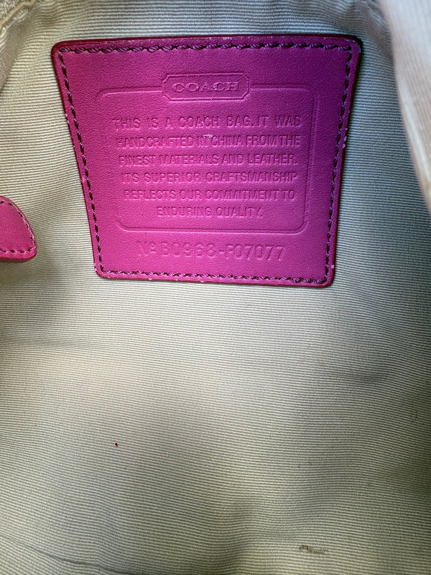 Coach Poppy Pink Shoulder Bag Two Way