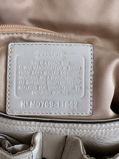 Coach Soho Legacy Cream and Brown Leather Shoulder Bag