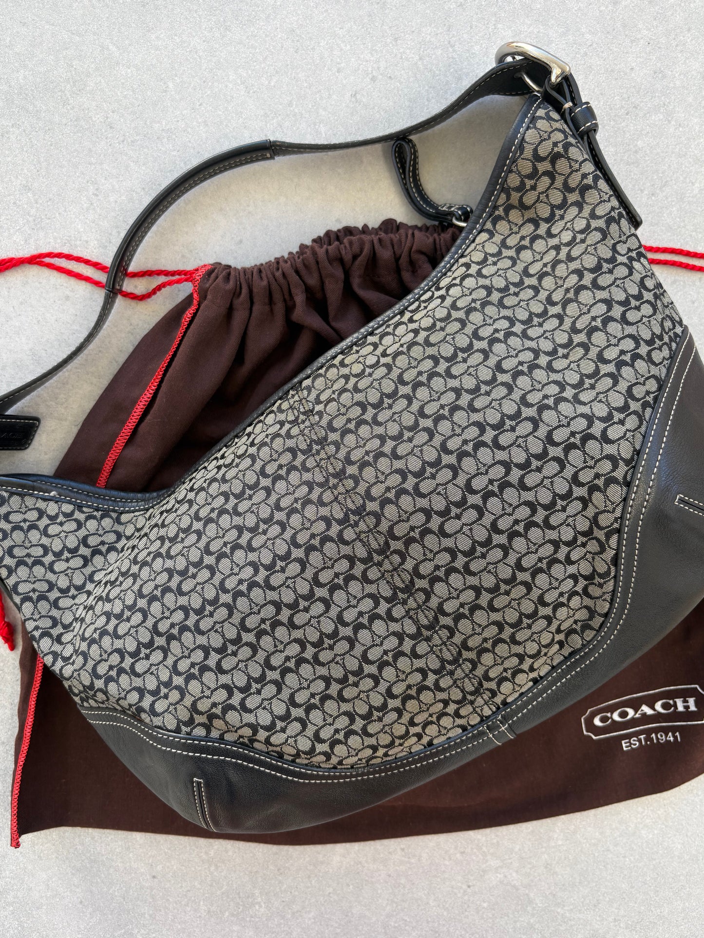 Coach Moon Shoulder Bag Black Monogram