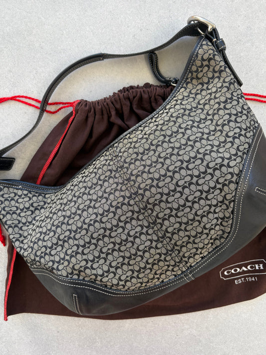 Coach Moon Shoulder Bag Black Monogram