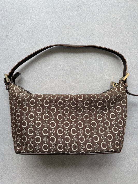 Celine Brown Monogram Macadam Shoulder Bag