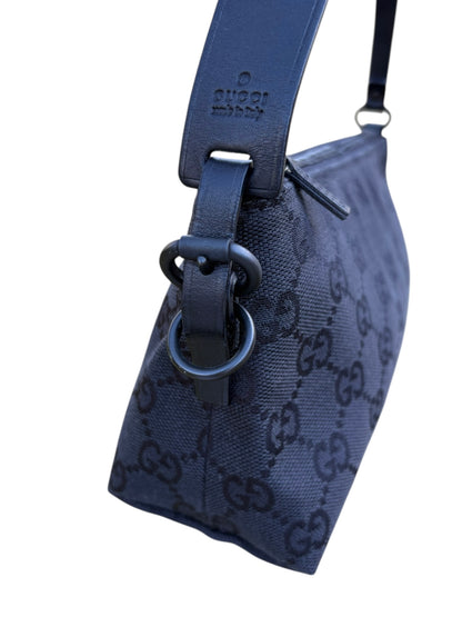 Gucci Black GG Canvas and Leather Pochette