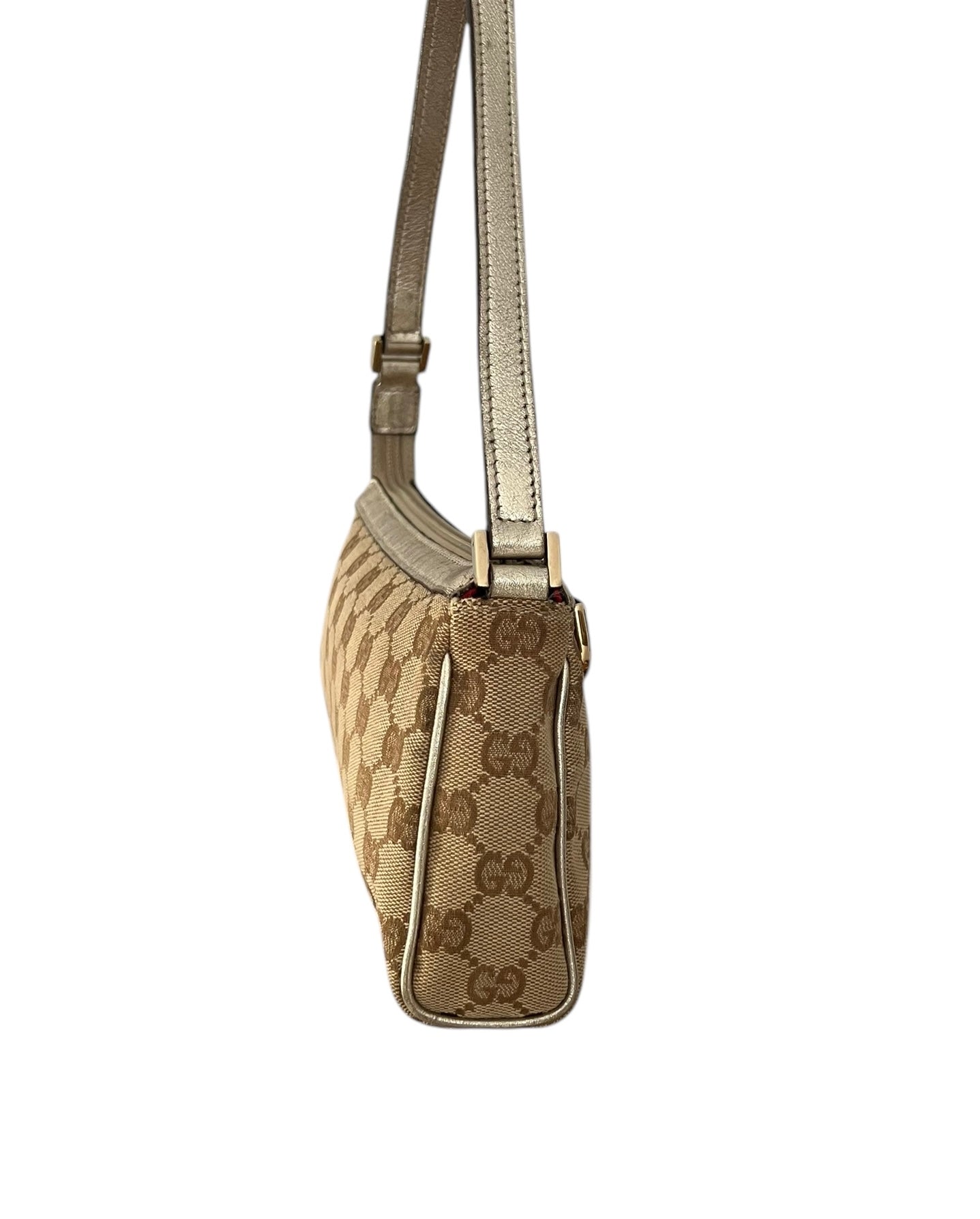 Gucci Metallic GG Canvas & Leather Abbey Pochette