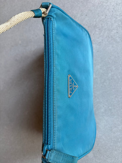 Prada Nylon Tessuto Accessory Pouch Blue