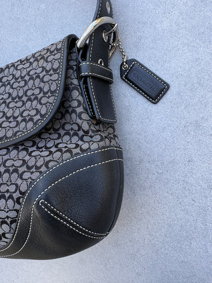 Coach Soho Black Monogram Shoulder Bag
