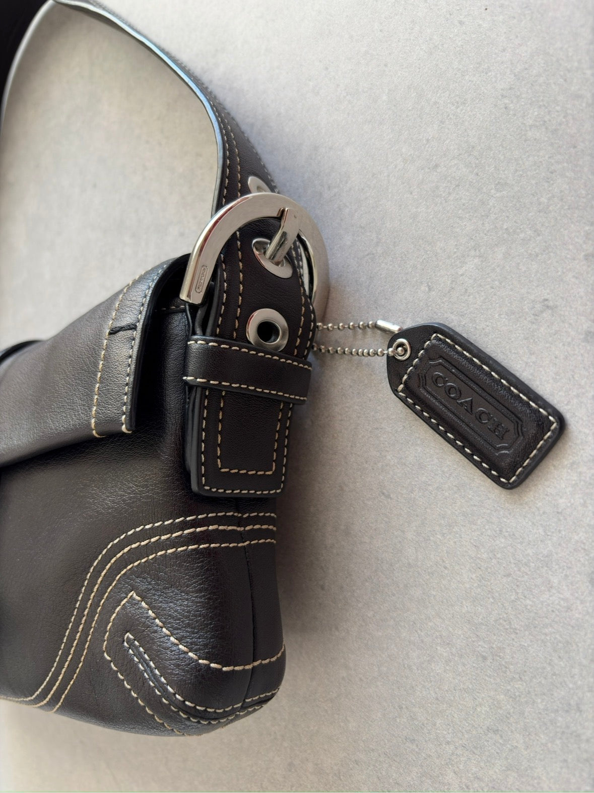 Coach Soho Black Leather Shoulder Bag