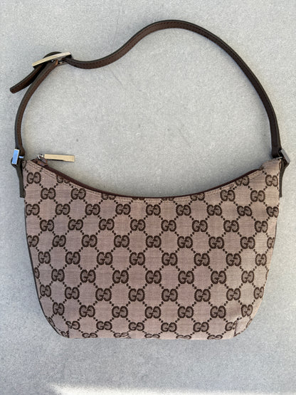Gucci Brown GG Canvas and Leather Shoulder Bag